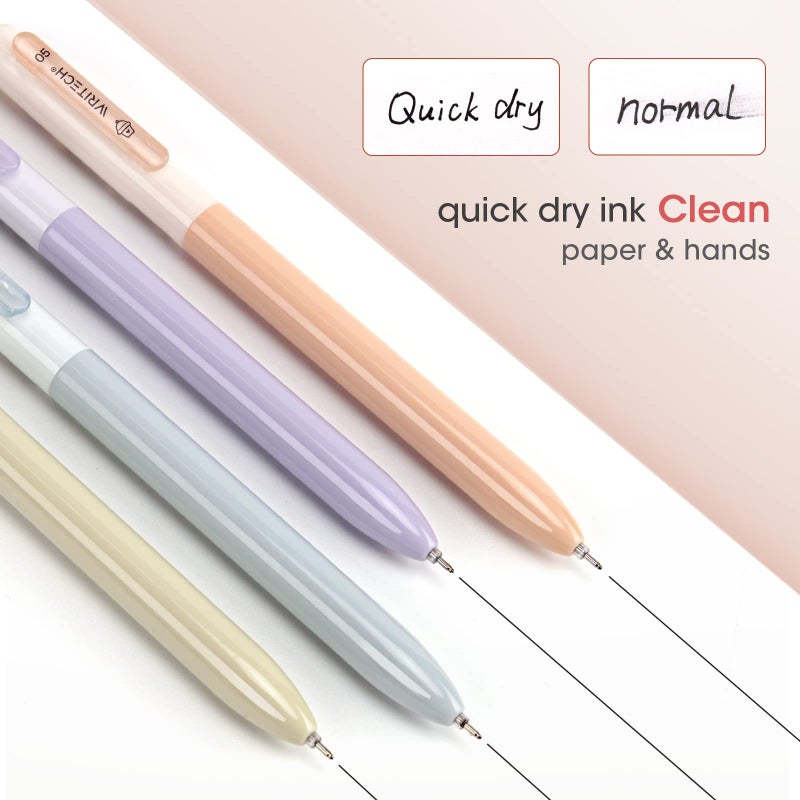 WRITECH Gel Pens Fine Point:0.5mm Silent Retractable Extra Fine Needle Point Smooth Writing Pen Set No Smear Smudge Black Large Ink Click Pen Non Bleed 8ct for Journaling Drawing Sketching Notetaking - Image 5