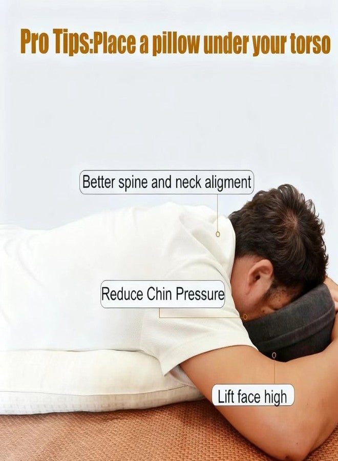 Fcare Face Down Pillows Massage After Surgery Post Eye Surgery, Pillow for Bed Headrest Prone Down Sleeping，Face Cradle，BBL Pillow Recovery & Removable Cover Grey - Image 4