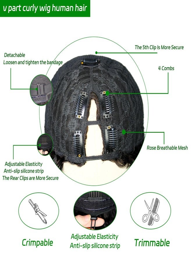 فوريفرمور باروكة شعر بشري من فوريفر مور، جزء V، باروكة شعر بشري مطورة، جزء U، للنساء، باروكة جيري كيرلي بدون غراء، كثافة 180%، لون طبيعي، طول 22 بوصة - Image 4