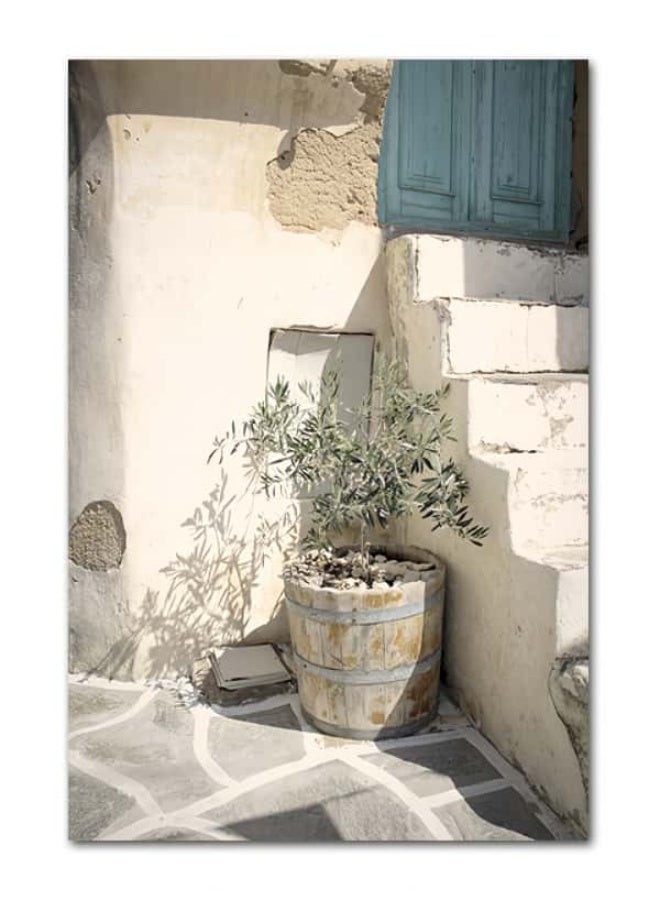 الحلم نمط 3 قطعة قماش قماش الحائط، فرع الزيتون وطبعات البناء الأبيض، الإطار الذهبي ديكور غرفة المعيشة/سوفا الخلفية، ملصقات ديكور المنزل - Image 4