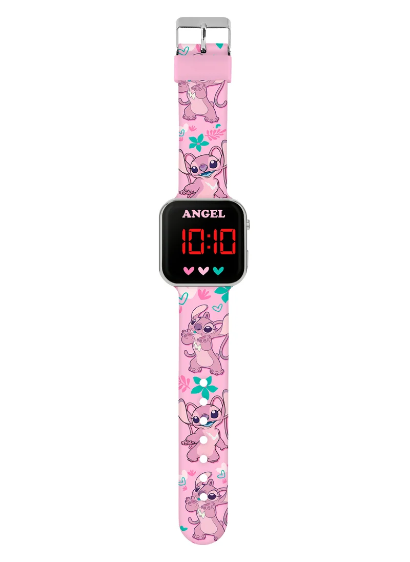 Disney Lilo and Stitch Character Pink LED Strap Girls Watch - LAS4087