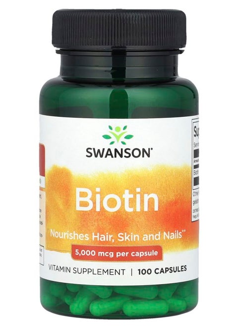 Biotin 5000 mcg 100 Capsules