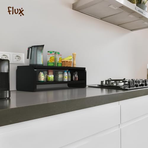 flux Monitor Stand Two Tier Mini with two Wooden legs | Monitor Stand Riser | PC Stand For Desktop Table | , Non SlipMaterial: Particle Board & Metal (49.5 x 20 x 20 ) cm Black [DO IT YOURSELF (DIY)] - Image 3