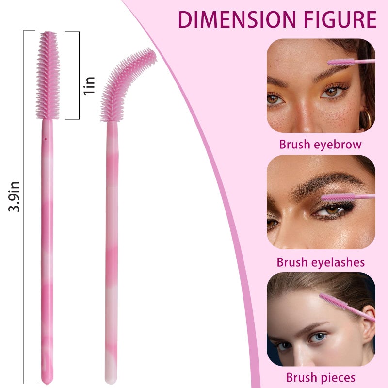 MyAoKuE-UP Disposable Silicone Eyelash Mascara Brushes Wands Applicator Eyebrow Brush Makeup Tool Kit Set Tool Bulk - Image 3