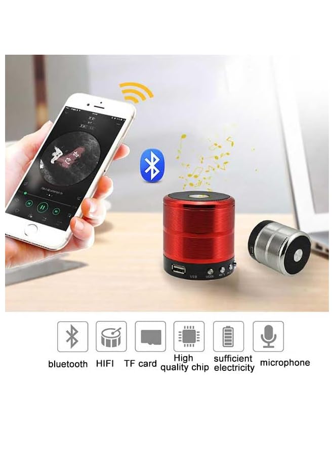 PROMASS Speaker with Bluetooth, USB, Aux and also compatible with Mobile phone calls. Quickly charged and a good battery health in 5 colours (Black, Silver, Red, Golden and Blue) (Metallic) - Image 2