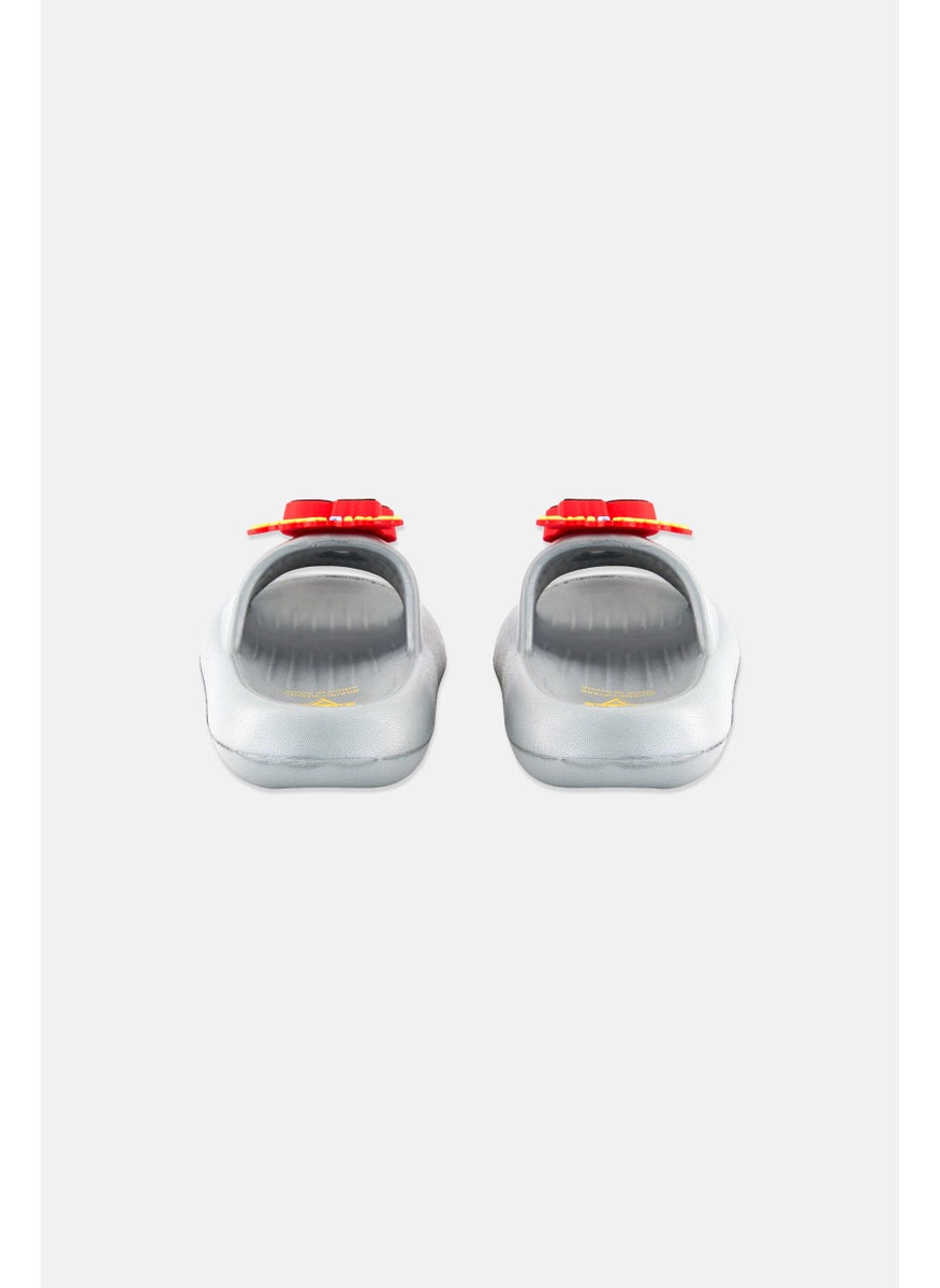Disney Pixar Kids Boy Slip On Lightning McQueen Slides, Grey  - Image 4