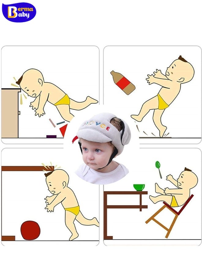 Berma Baby Baby Hat, Toddler Safety Adjustable Helmet, Baby Soft Bumper Hat - Anti-Bump Head Protection, Suitable for 0-2 Years Old Toddlers, Crawlers and Standing Babies (Adjustable and Breathable)  - Image 5