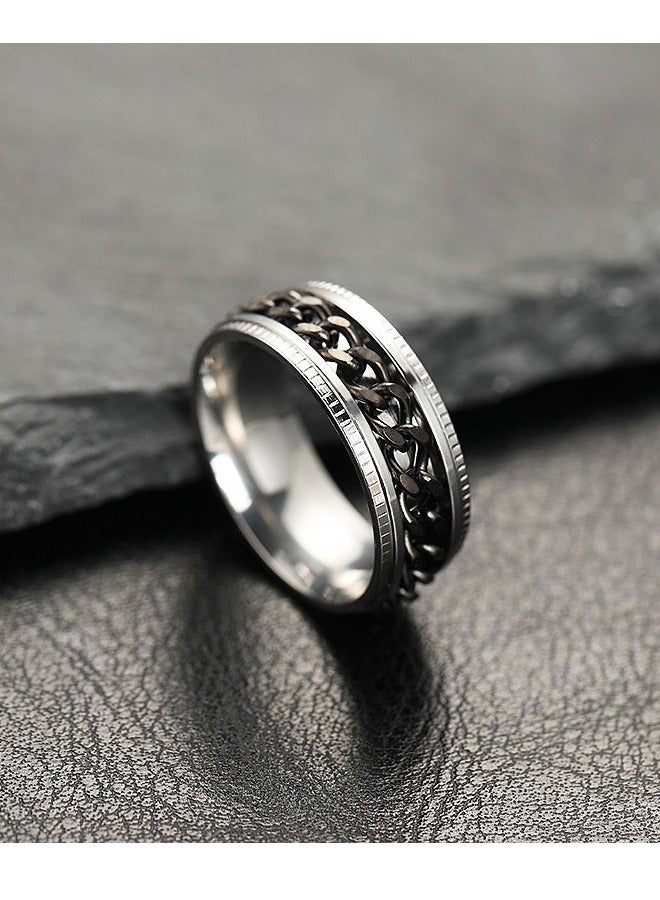 316Titanium Steel Ring,Stainless durable chain Steel Ring for Men Boy Women Girl - Image 2