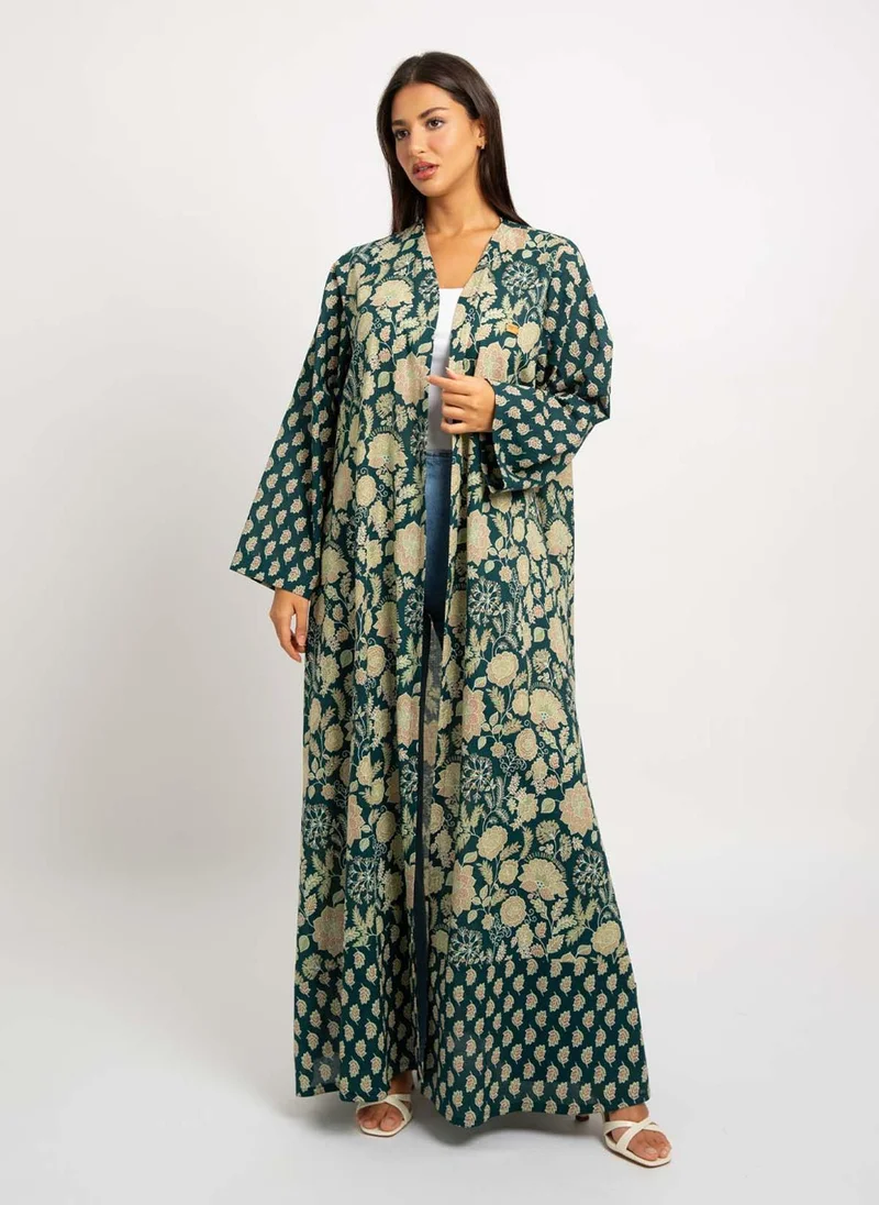 Kaafmeem Emerald Vine A-Cut Abaya