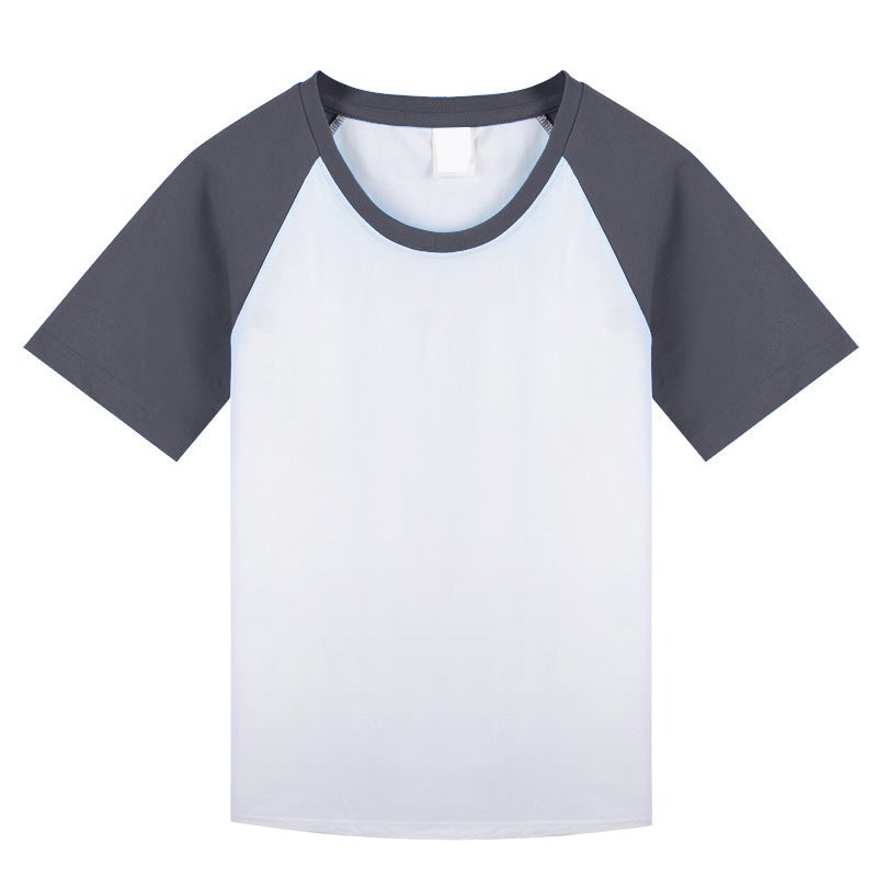 Summer Men'S And Women'S Same Style Short-Sleeved Hong Kong Style T-Shirt Trendy Brand Fashionable Loose All-Match New Style Round Neck Color Matching Base Shirt Trendy - Image 1