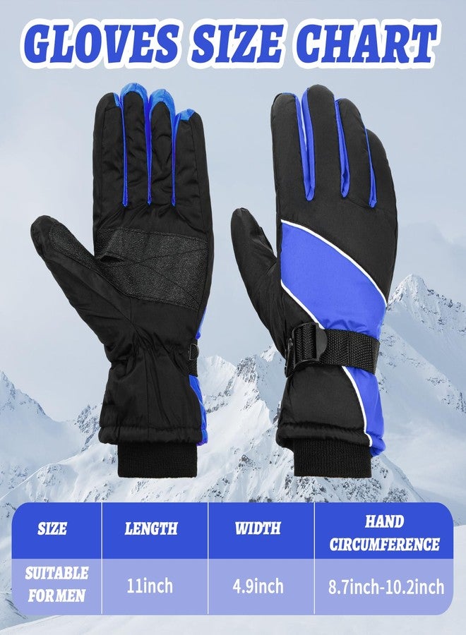 Tarpop 3 Pairs Mens Ski Gloves Winter Warm Women Gloves Adjustable Non Slip Snowboard Snow Waterproof Warm(Gray, Blue, Black) - Image 4