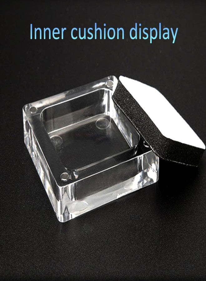 TTFdacai 4 PCS Clear Acrylic Jewelry Storage Containers with Lid Clear Gemstone Display Box Acrylic Ring Box with Magnetic Clasps and Sponge Inside for Storage of Small Items,Coins, Necklace, Crafts - Image 4