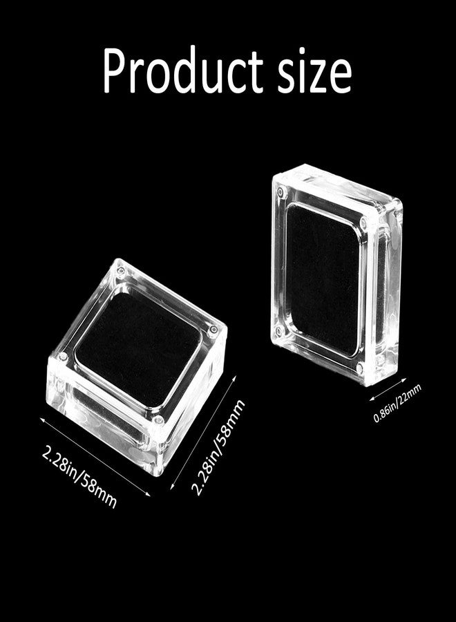 TTFdacai 4 PCS Clear Acrylic Jewelry Storage Containers with Lid Clear Gemstone Display Box Acrylic Ring Box with Magnetic Clasps and Sponge Inside for Storage of Small Items,Coins, Necklace, Crafts - Image 2