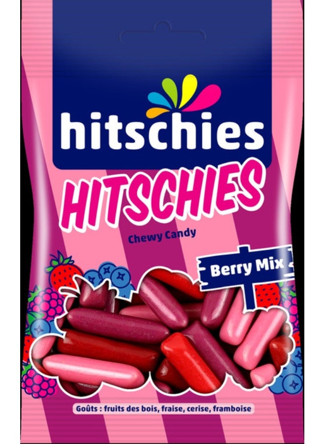 Hitschies Berry Mix Chewy Candy, Extra Fruity Berry Sticks, Vegan Friendly Snack, German Premium Confectionery, 40g - Image 1