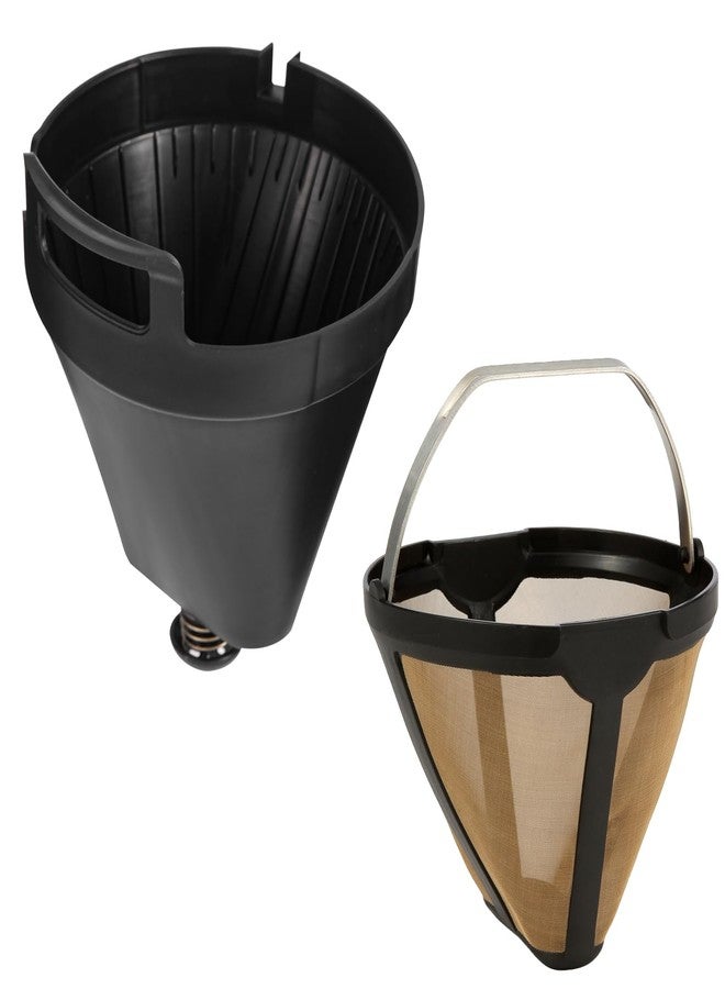 SLLFLY Permanent CE250 CE251 Filter Basket Holder & Gold Tone Filter Set，Compatible with Ninja 12-Cup Programmable Coffee Brewer CE200, CE200BRN, CE200C, CE201, CE201BRN, CE201C - Image 1