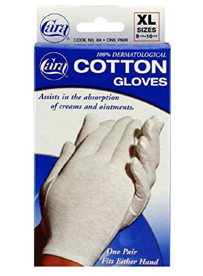 Cara Moisturizing Eczema 100% Premium Cotton Gloves Extra Large White 1 Pair - Image 3