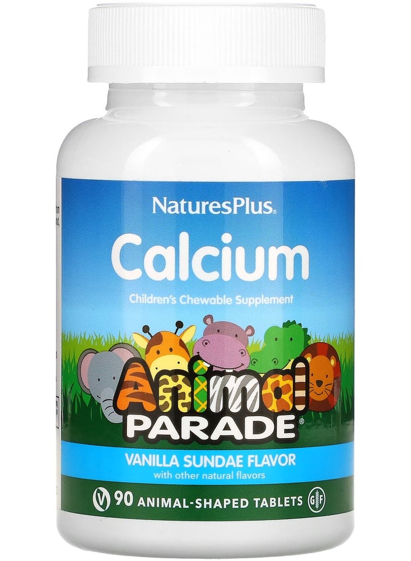 Animal Parade Calcium Children's Chewable Supplement Vanilla Sundae- 90 Tablets