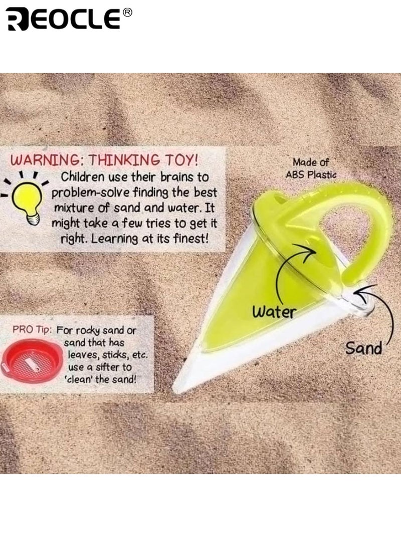 REOCLE Kids Castle Building Kit with Spilling Funnel Sand & Beach Toys Ultimate Sand-Water Mixing Toy for Spectacular Creations Easy to Assemble Durable Ideal for Beach Vacations Outdoor Play for Older Kids - Image 3