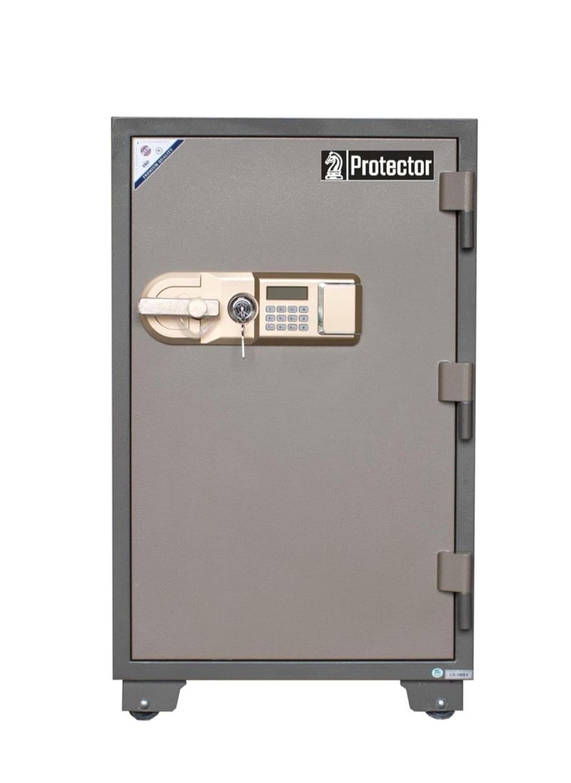Protector - Protecter Safe PT100E4 Fireproof Safe - Anti-Theft Safe with 2 Adjustable Shelves, Numeric Keypad, Double Lock, Side Lockable Interior Drawer (H100 x W60 x D54 cm, 200 kg) - Made in Vietnam - Image 1