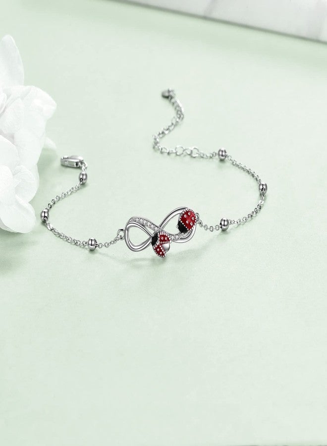POPLYKE Ladybug Bracelet for Women 925 Sterling Silver Ladybug Jewelry Gifts for Mother Daughter Sister Grandma - Image 3