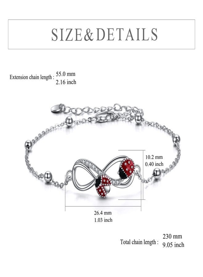 POPLYKE Ladybug Bracelet for Women 925 Sterling Silver Ladybug Jewelry Gifts for Mother Daughter Sister Grandma - Image 4