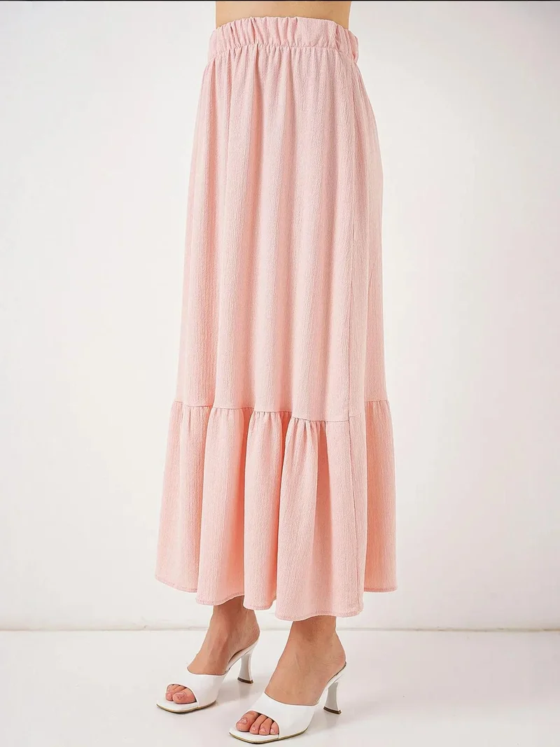 BIG DART BDART Textured Maxi Knit Skirt with Elastic Waist