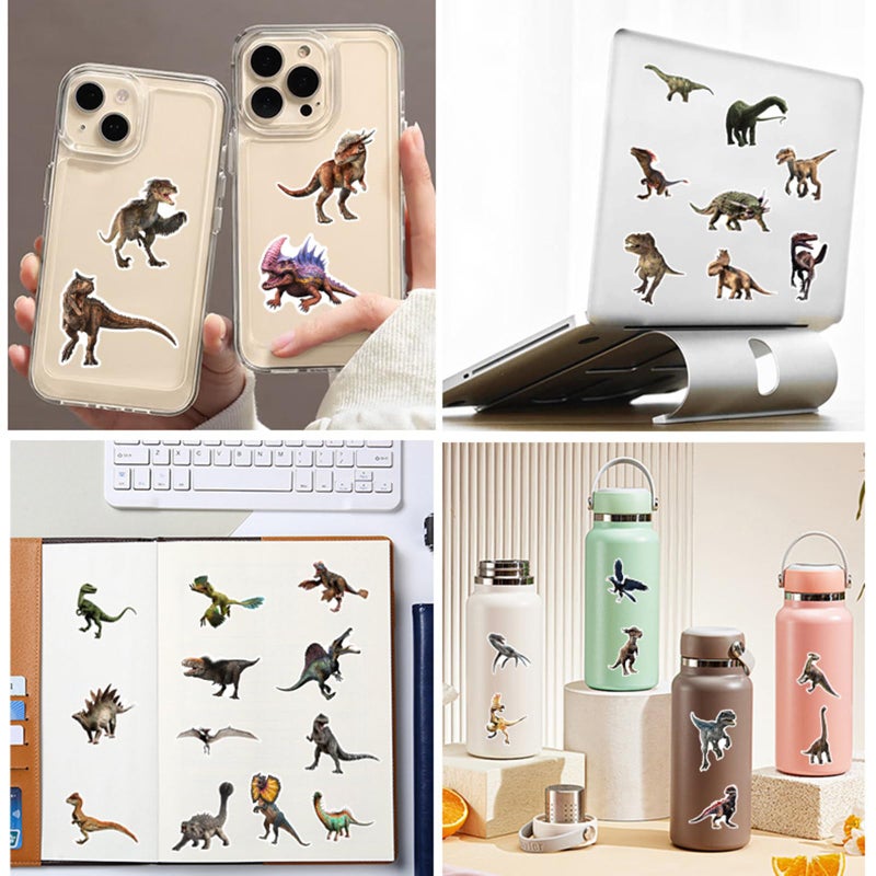 WANVAE 100pcs Jurassic Dinosaur Stickers for Kids, Cool Dino Waterproof Stickers for Boy Girl Children Water Bottle, Phone, Computer, Skateboard, Bike, Luggage, Notebook, Scrapbook - Image 2