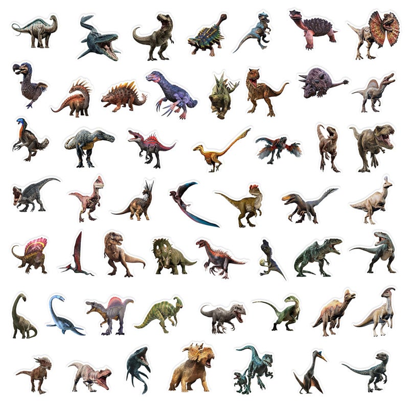 WANVAE 100pcs Jurassic Dinosaur Stickers for Kids, Cool Dino Waterproof Stickers for Boy Girl Children Water Bottle, Phone, Computer, Skateboard, Bike, Luggage, Notebook, Scrapbook - Image 4