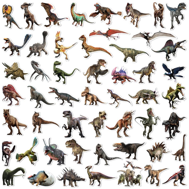WANVAE 100pcs Jurassic Dinosaur Stickers for Kids, Cool Dino Waterproof Stickers for Boy Girl Children Water Bottle, Phone, Computer, Skateboard, Bike, Luggage, Notebook, Scrapbook - Image 5