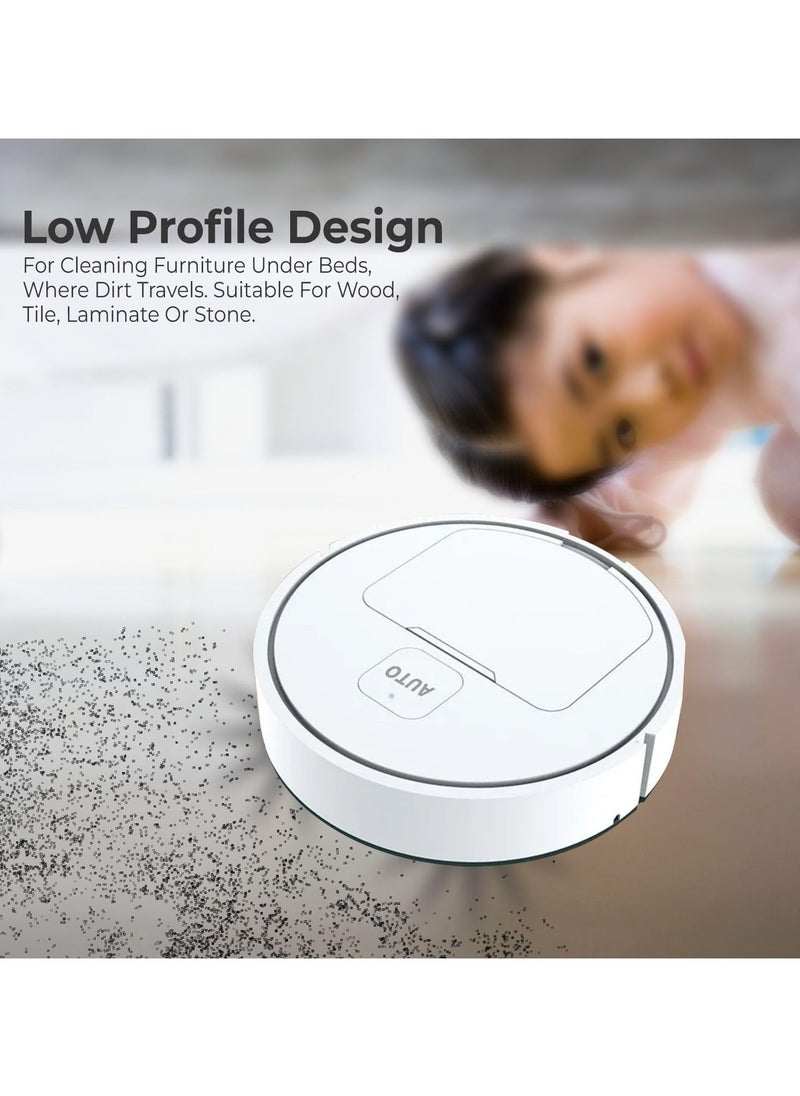 LIMITLESS Smart Automatic Robotic Vacuum Cleaner, Slim Rechargeable Electric Robot with Brush Motor Household Mopping Floor Cleaner, Self Programmed Navigation, Carpet, Hardwood, Linoleum, Tile  - Image 3
