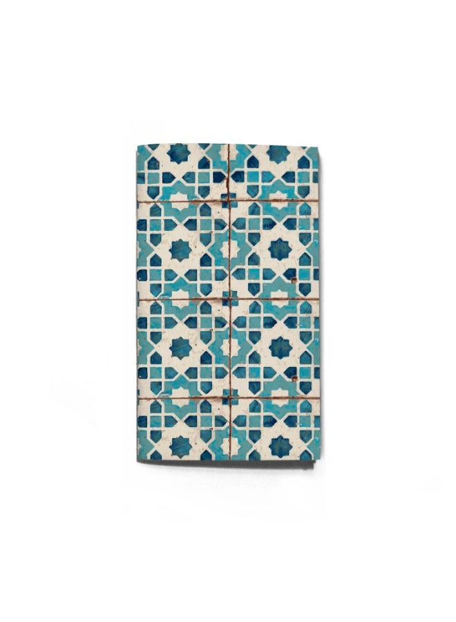 انك جيكشن دفتر ملاحظات ورسم بحجم جواز السفر، تصميم فسيفساء أزرق - Image 1