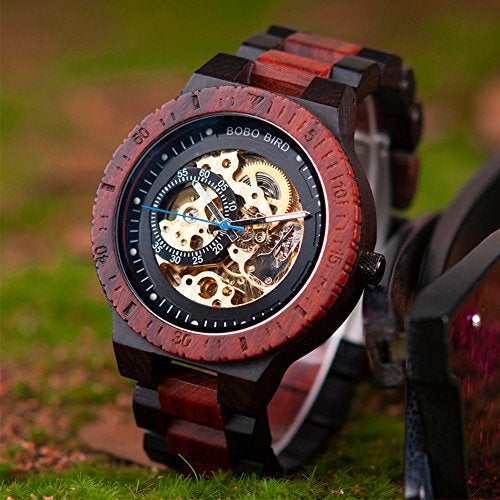BOBO BIRD Mens Wooden Watches Luxury Mechanical Watch Lightweight Wood Band Timepieces for Men with Gift Box - Image 2