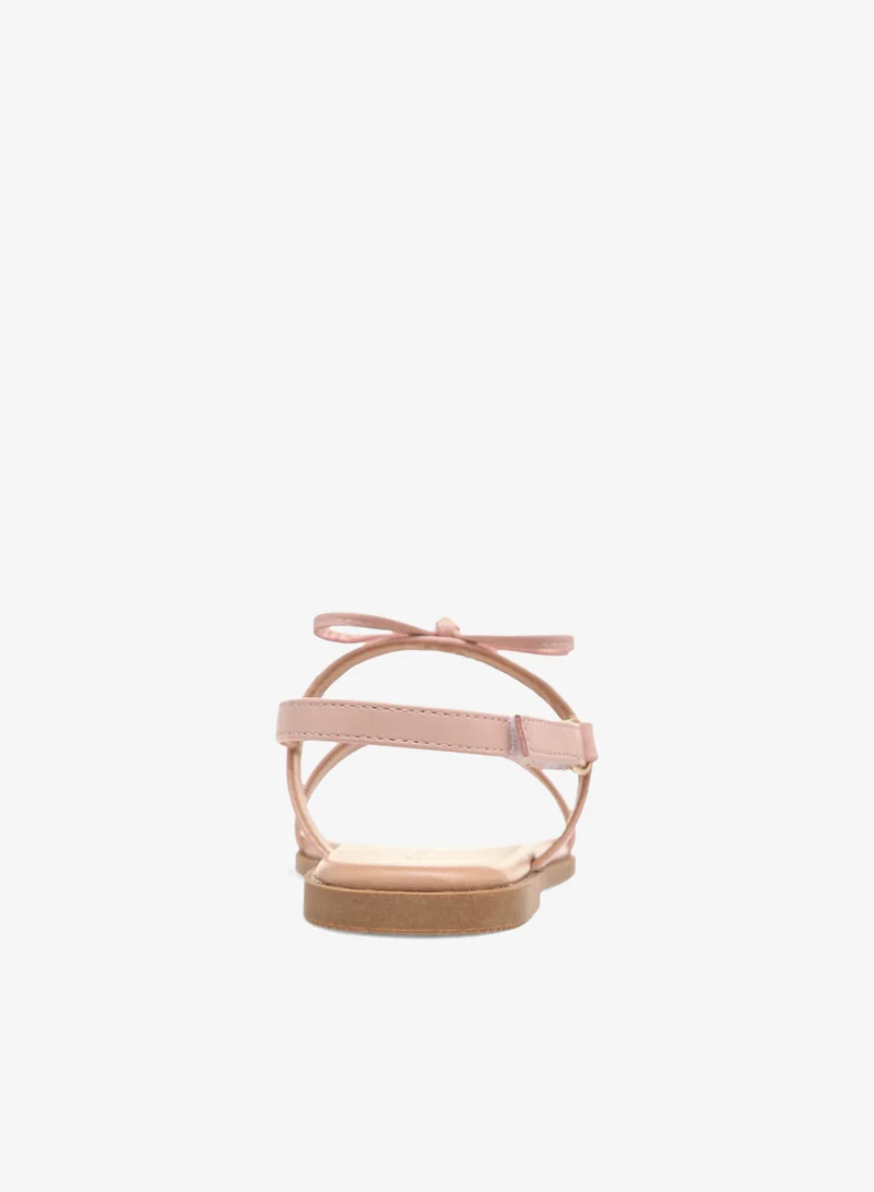 Flora Bella By Shoexpress  Flora Bella Bow Accent Sandals With Hook And Loop Closure for Women | Best Price UAE