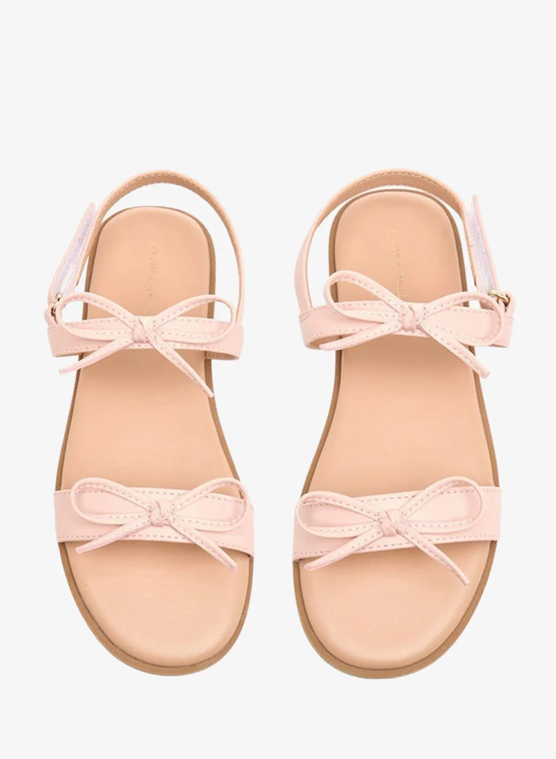 Flora Bella By Shoexpress Flora Bella Bow Accent Sandals With Hook And Loop Closure