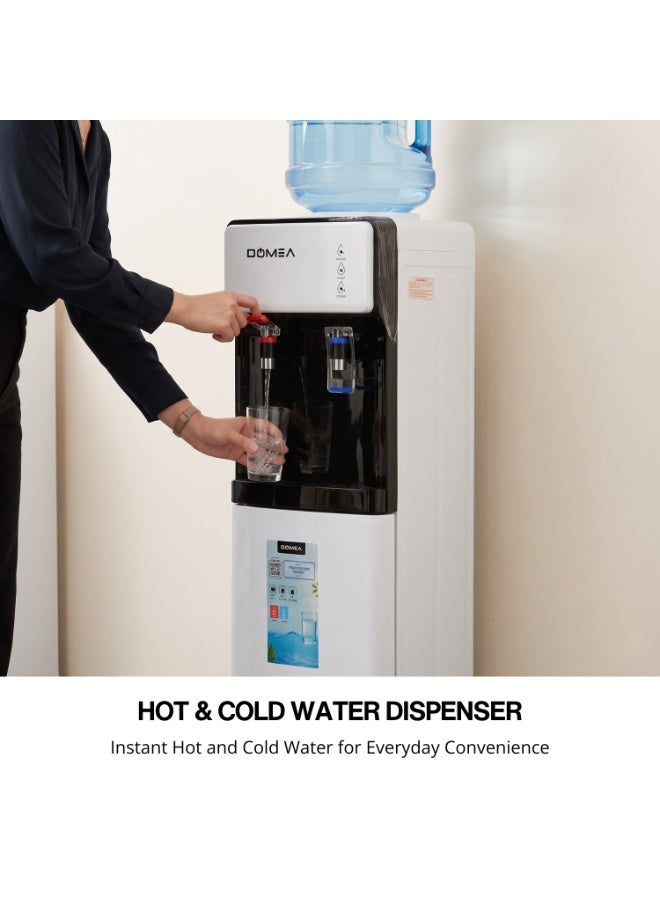 DOMEA Water Dispenser, Hot & Cold, Top Load, Child Safety Lock, Storage Cabinet, Low Power Consumption, CFC-Free, 304 Stainless Steel Tank, Floor-Standing Water Cooler for Home & Office-WD312 - Image 2
