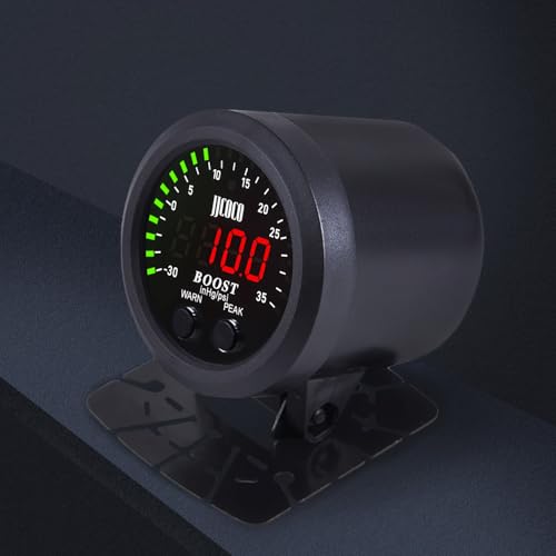 ZHSYMX Universal Turbo Boost/Vacuum Gauge Kit Includes Electronic Pressure Sensor Red LED Light PSI Meter - for Car Truck - 2-1/16" - Image 1