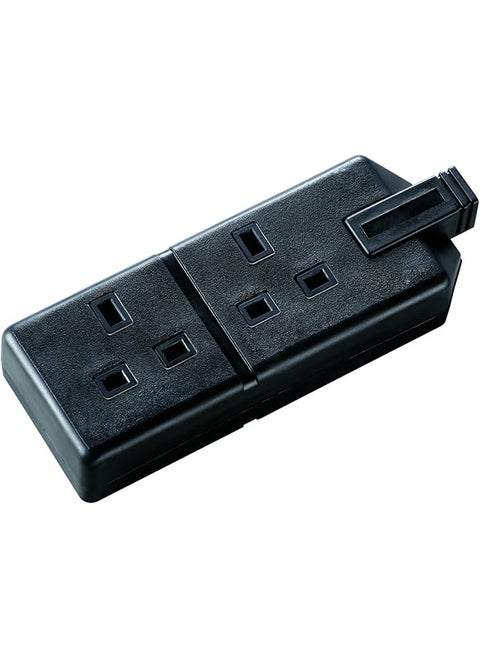 Masterplug ELS132B-01 Permaplug Two Socket Trailing Socket, without Plug and Cable, 13 Amp, Black