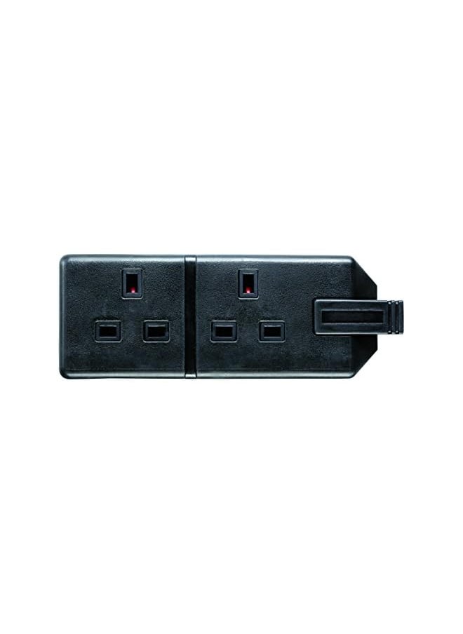 MASTERPLUG Masterplug ELS132B-01 Permaplug Two Socket Trailing Socket, without Plug and Cable, 13 Amp, Black  - Image 2