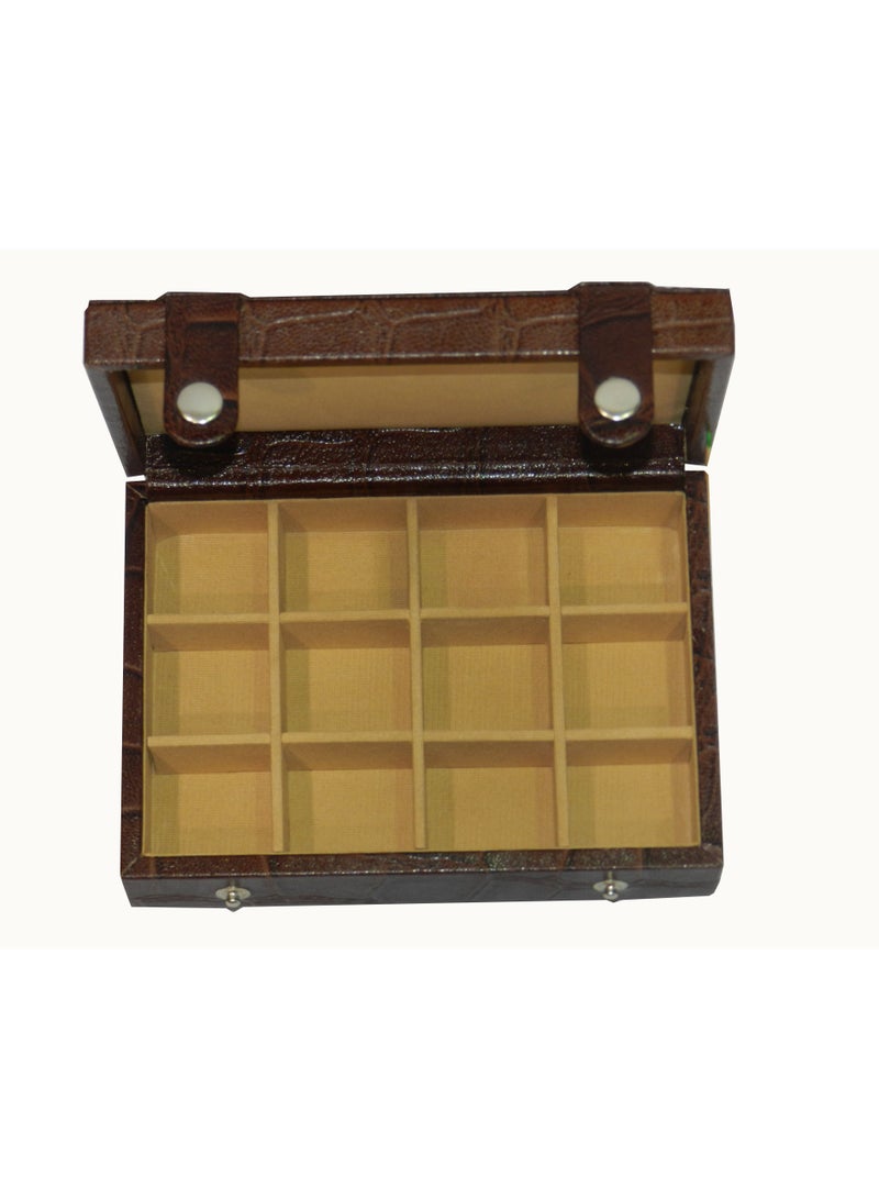 LAVERI LEATHER Laveri Cufflink Storage Display Box with Ring Holder Showcase for Store Display, Jewelry Show & Home ~ Jewelry Tray Organizer  - Image 3