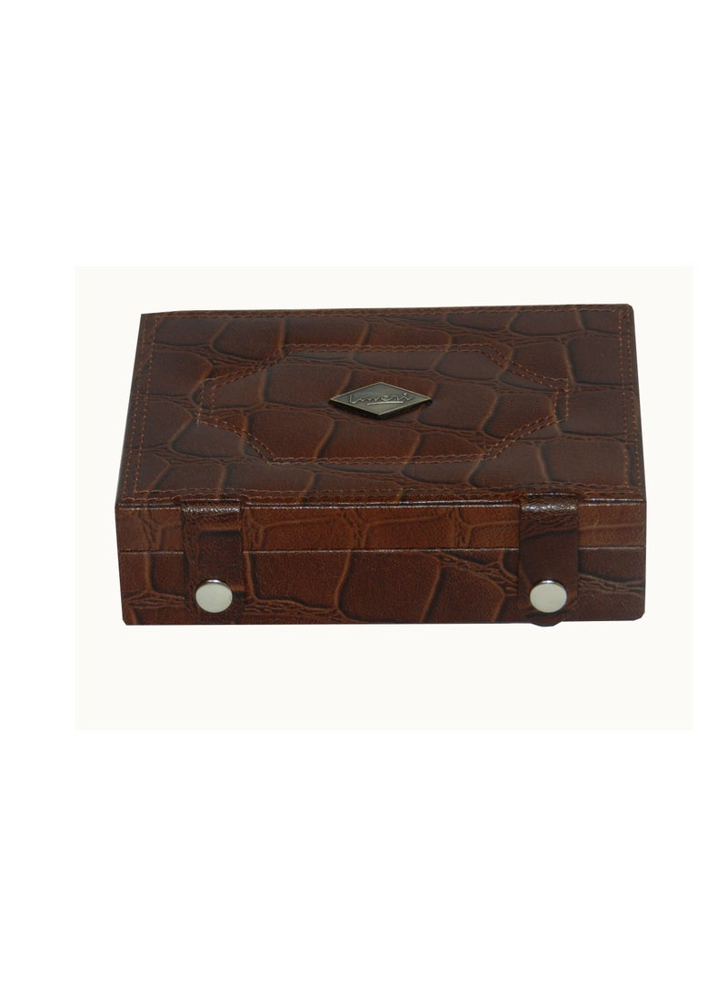 LAVERI LEATHER Laveri Cufflink Storage Display Box with Ring Holder Showcase for Store Display, Jewelry Show & Home ~ Jewelry Tray Organizer  - Image 5