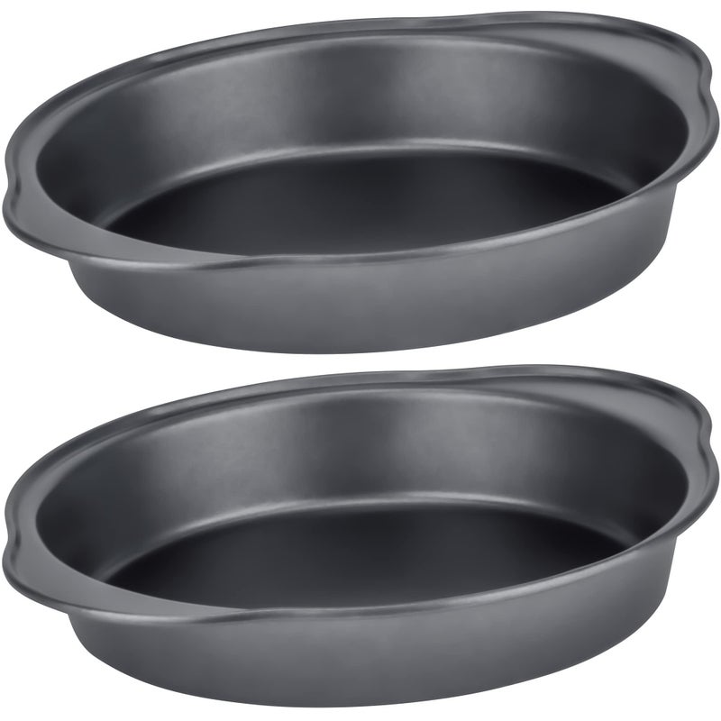 DecorRack 2 Pack Round Cake Pan 9 inch Premium Durable NonStick Coating Heavyweight Baking Pan Perfect for Cakes Pies Pizzas Carbon Steel Pack of 2