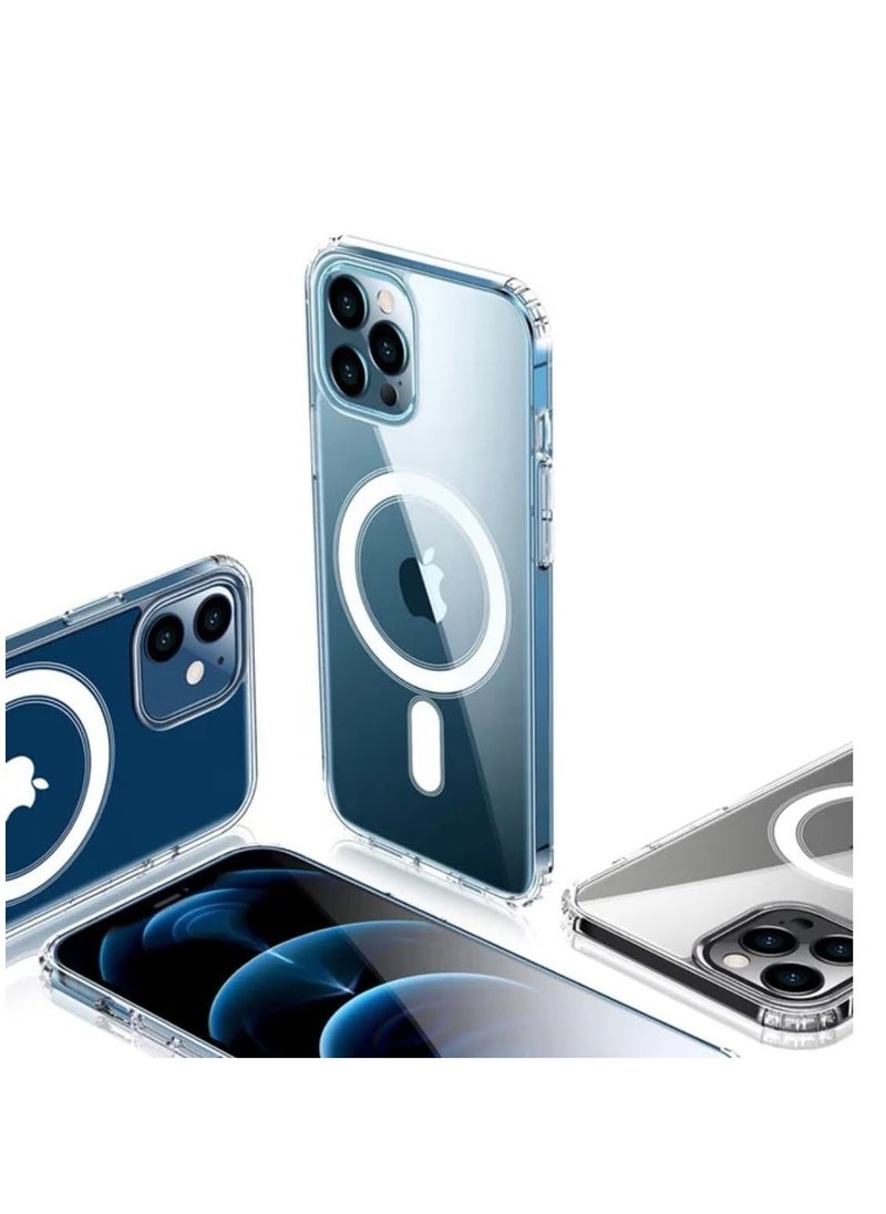Case Shockproof Magnetic Designed for iPhone 15 Pro Max Case Compatible with MagSafe Shockproof Translucent Hard Slim Protective iPhone 15 Pro Max Case Cover (Clear)  - Image 1
