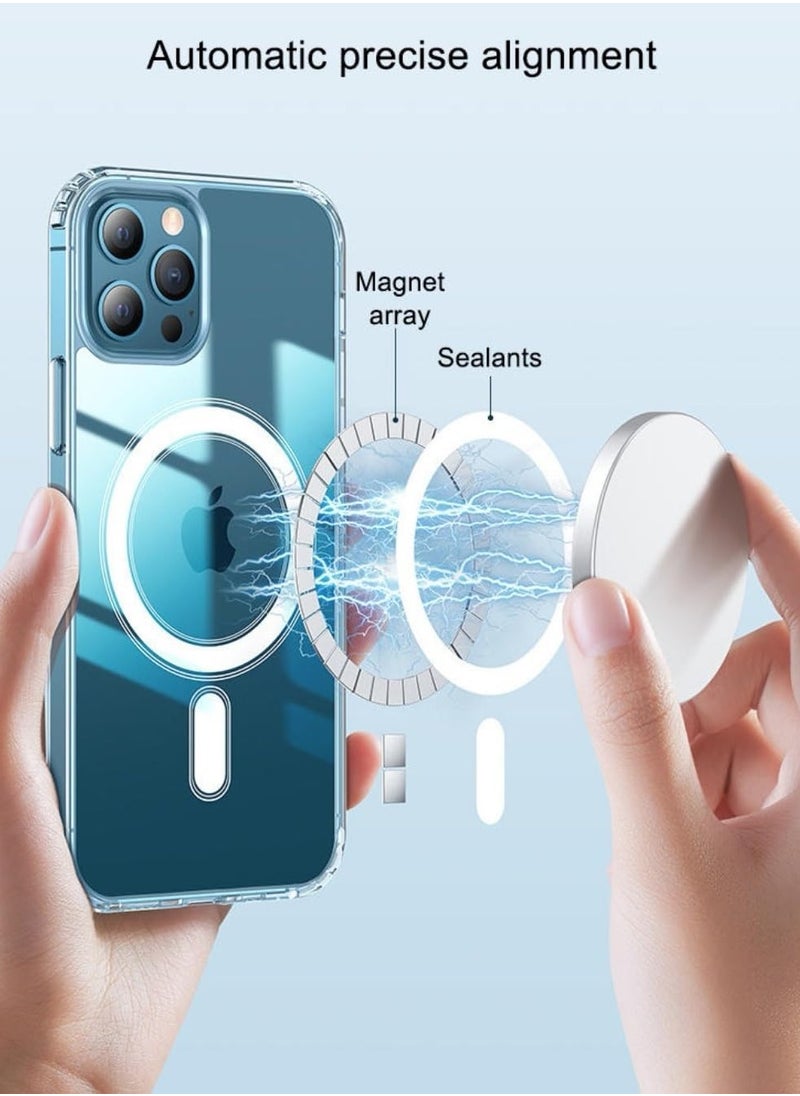 Case Shockproof Magnetic Designed for iPhone 15 Pro Max Case Compatible with MagSafe Shockproof Translucent Hard Slim Protective iPhone 15 Pro Max Case Cover (Clear)  - Image 4