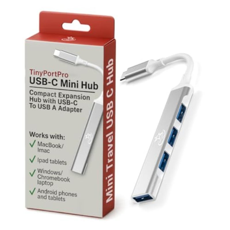 U114C USB Hub 4-Port Mini USB C Hub with USB-A and USB-C 3.0/2.0 Ports, Multiport Adapter for Laptop, Desktop, MacBook, Chromebook, and PC Expansion - Image 1