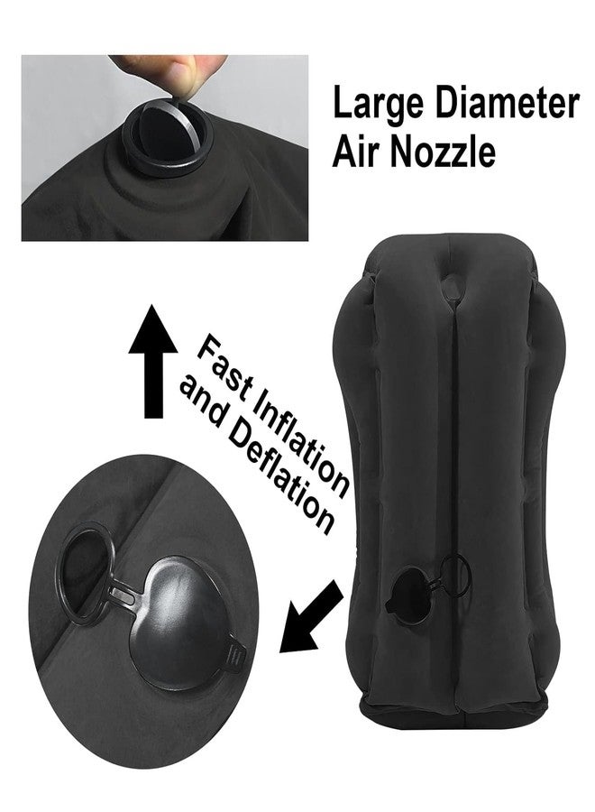 BLEQYS وسادة سفر قابلة للنفخ من BLEQYS® - وسادة رقبة للطائرة مع دعم للرقبة والرأس للنوم أثناء الرحلات الطويلة، وسادة طائرة للطائرات والسيارات (متعددة) - Image 4