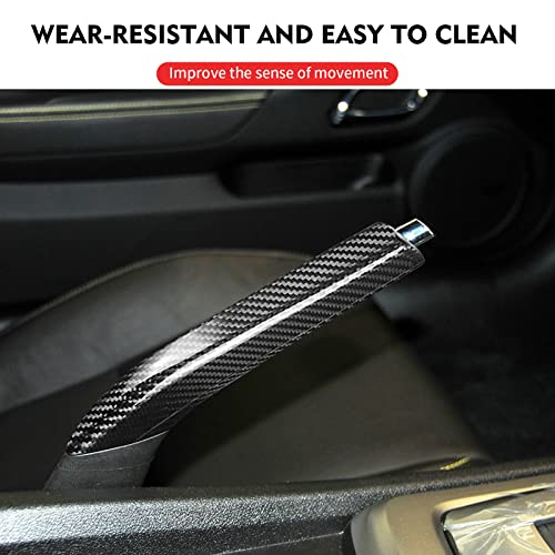 BLAKAYA Compatible with Carbon Fiber Car Handbrake Cover Automotive Shift Lever Modified Protection Decoration for Chevrolet Camaro 2010 2011 2012 2013 2014 2015 (Black) - Image 4