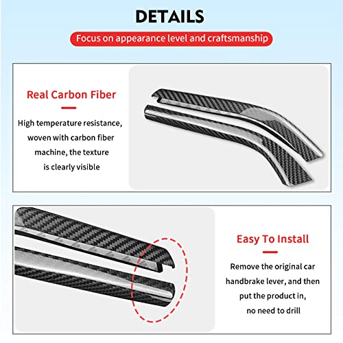 BLAKAYA Compatible with Carbon Fiber Car Handbrake Cover Automotive Shift Lever Modified Protection Decoration for Chevrolet Camaro 2010 2011 2012 2013 2014 2015 (Black) - Image 5