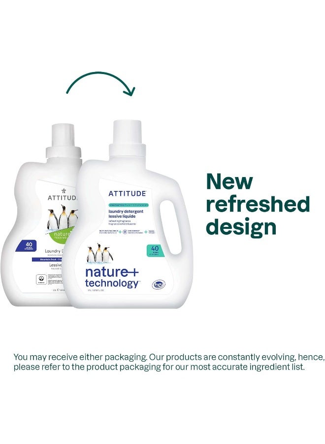 ATTITUDE Liquid Laundry Detergent, EWG Verified Laundry Soap, HE Compatible, Vegan and Plant Based Products, Cruelty-Free, Mountain Fresh, 40 Loads, 67.6 Fl Oz - Image 2