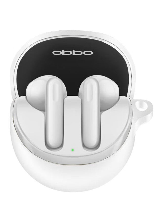 KMaxAI Compatible With Oppo Enco Air3 Earphone Case, Silicone Protective Cover With Hook, True Wireless Charging Case, Frosted Protective Simple Solid Color Soft Shell, White - Image 2