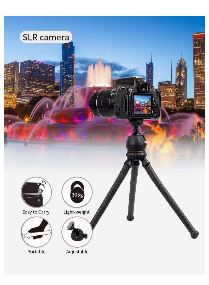 JMARY MT-25 - Table Top Mini Portable Flexible Tripod Stand for Mobile Phones and DSLR & Digital Cameras - Coming with Universal Mobile Phone Holder (MT-25-BLK) - Image 3